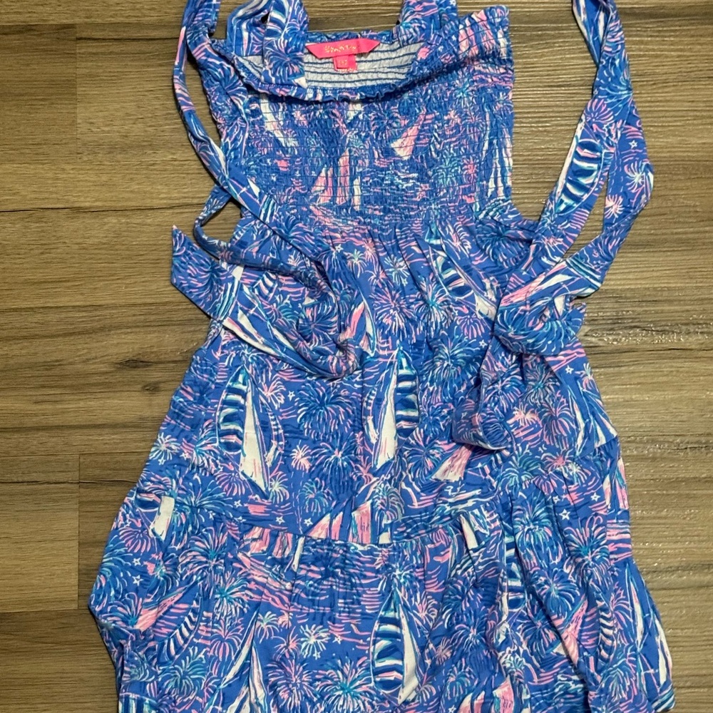 Lilly Pulitzer Blue and Pink Tropical Dress